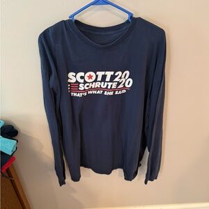 Navy Graphic Long Sleeve Shirt